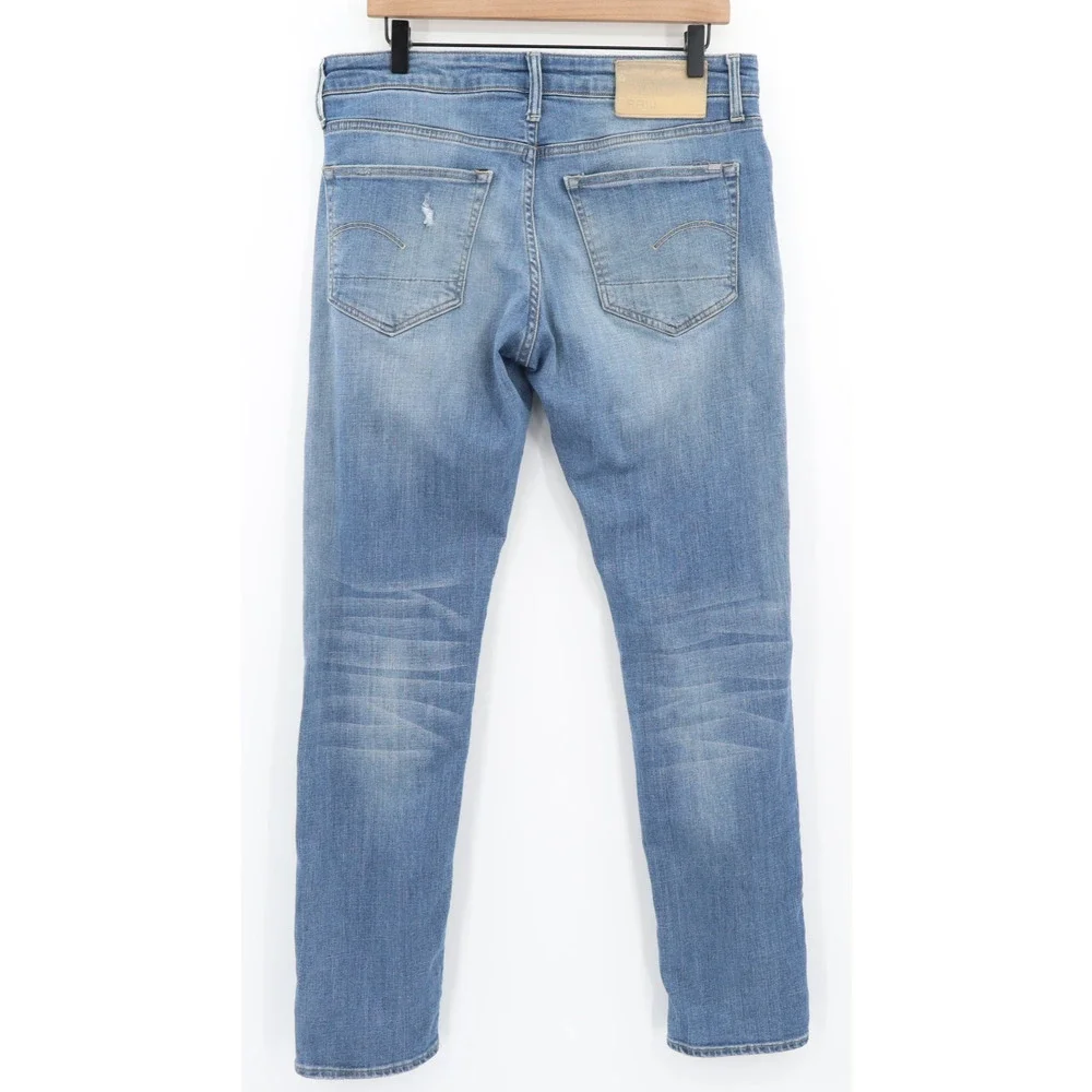 G-Star Raw 3301 Skinny Stretch Men's Jeans Sz W31 L32 Distressed Button Fly
